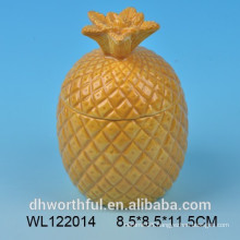 Ceramic food container with pineapple shape